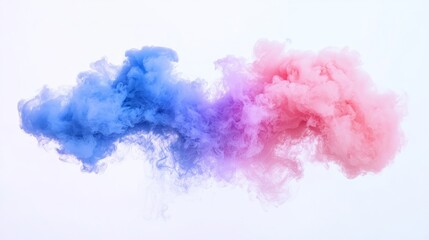 Wall Mural - a 3d render of an abstract colorful nebula cloud in indigo and magenta, isolated against a transparent background