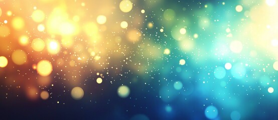 Poster - a banner with a blue abstract background featuring a network grid and interconnected particles, high