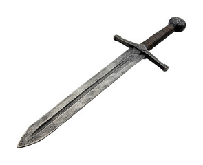 Medieval sword display museum isolated on transparent background - Generative AI