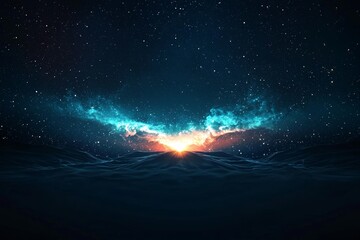 Poster - Stock has created an abstract digital image with light ray stripes and lines set on a blue light background