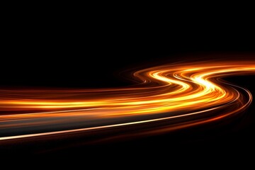 Poster - In a futuristic technology setting, generative Ai generates fast-moving neon with an abstract speed light trails effect path, emphasizing future virtual reality and motion effects with a bright neon