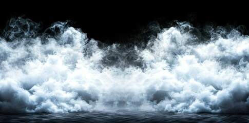 Poster - in a mesmerizing display, mystical mist and swirling smoke form a dark and light symphony, resulting