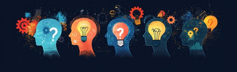 Poster - Conceptual representation of creativity, questions, and ideas in human profiles