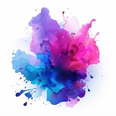Wall Mural - abstract colorful ink splash vibrant watercolor paint burst blue pink purple design