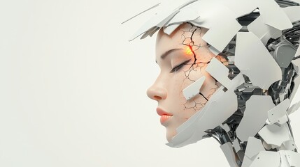 Poster - A stock's innovative design, featuring synthetic white material skin, enabled by generative AI
