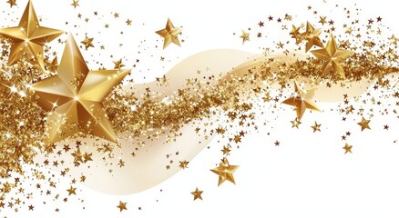 Wall Mural - a festive display of gold sparkle twinkle splatter glitter border frame, incorporating random luxury