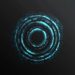 Poster - Radar wave in a circle. Icon of sound ripple. Blue effect pulse isolated on transparent background. Signal radio. Pattern sonar. Vibration line. Radial rays. Round touch. Water effect. Modern