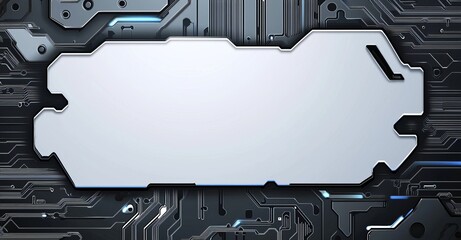 Poster - The concept of a black technology circuit diagram. System of high-tech circuit board connections. Modern abstract technology depicted on a white background.