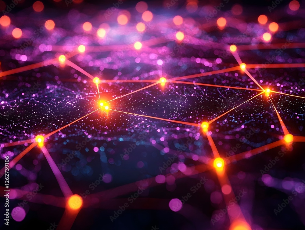 Glowing Digital Interface Visualizing Connected Students and Shared Teamwork in Education Concept