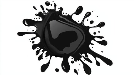 Poster - Black ink dances gracefully on a spotless white canvas, its fluid motion preserved, complemented by delicate golden accents