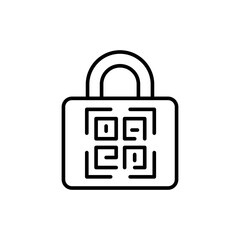 Fototapete - QR code security outline icons, minimalist vector illustration ,simple transparent graphic element .Isolated on white background