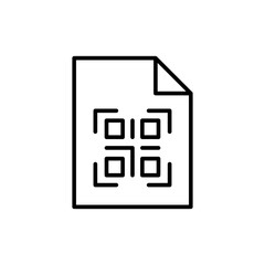Fototapete - QR code file outline icons, minimalist vector illustration ,simple transparent graphic element .Isolated on white background