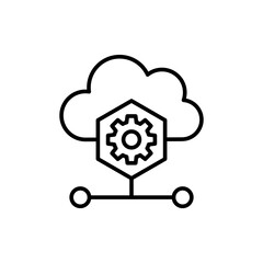 Fototapete - Cloud web3 outline icons, minimalist vector illustration ,simple transparent graphic element .Isolated on white background
