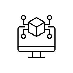 Fototapete - Web3 outline icons, minimalist vector illustration ,simple transparent graphic element .Isolated on white background