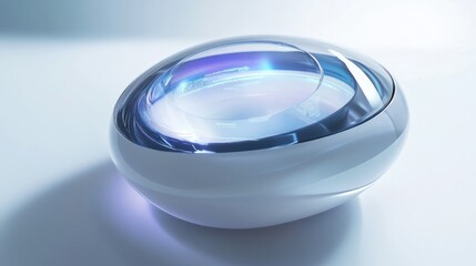 Wall Mural - futuristic translucent capsule with glowing interior.
