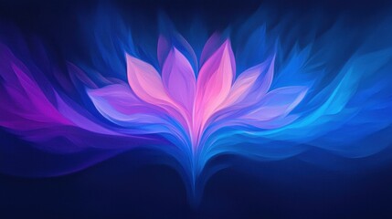 Poster - Ethereal Colorful Abstract Lotus Flower Design with Glowing Effects