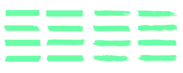 Fototapete - Light green vector marker graphic stylish element. Selecting and underlining text. Brush lines. DIY marker strokes. Stripes of text markers.