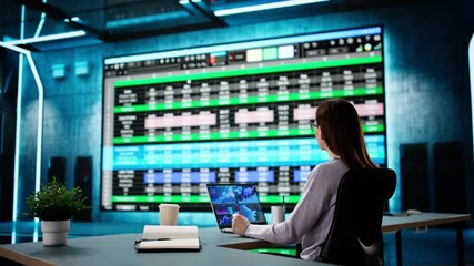 Fototapete - Data Analyst Woman Using Spreadsheet