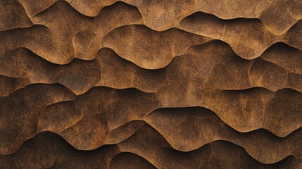 Poster - 3D seamless clay ripple textures, ultra-realistic warm earth tones with depth.