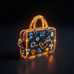 Poster - A symbolic briefcase glowing with icons of growth and opportunity.