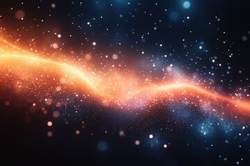 Poster - Stunning cosmic backdrop with glowing particles floating in dark space