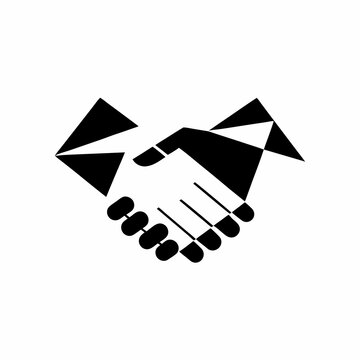 creative business handshake icon and logo vector silhouette