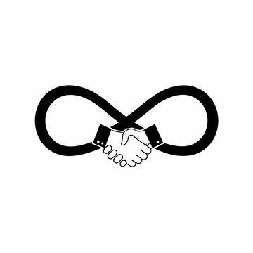 creative business handshake icon and logo vector silhouette