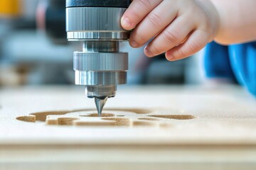 Poster - Automated Precision Equipment for Cutting and Shaping Materials in Action