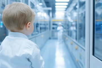 Poster - Technicians Working in Cleanroom on Advanced Robotics Technology Development