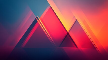 Wall Mural - Abstract rendering with triangles and vibrant color gradients