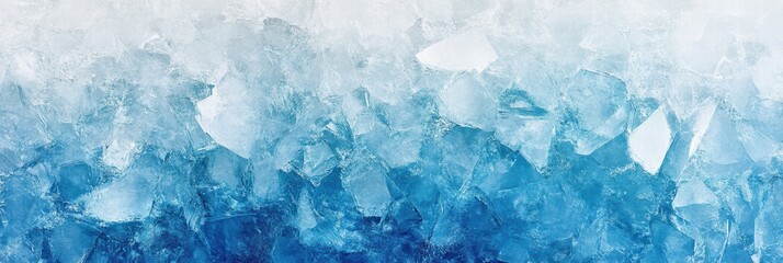 Poster - Beautiful ice textures featuring blue and transparent shades in a cool setting