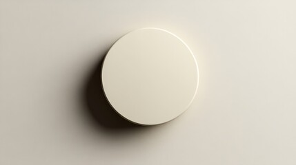 Wall Mural - Cream colored circular disc on a cream colored background