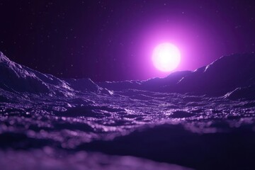 purple alien landscape with bright star