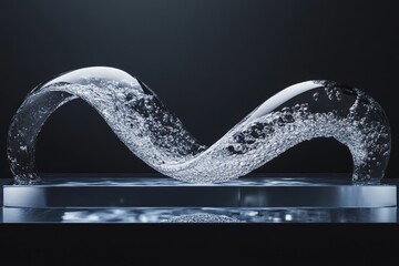 Poster - flowing water in a transparent infinity shape creating a mesmerizing visual effect