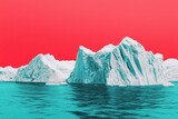 Dramatic Depiction of Glacier Melting into Rising Waters