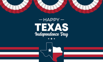 Texas Independence Day. Texas flag.Texas Independence Day lettering card