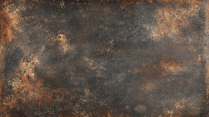 Poster - A textured surface featuring a blend of dark colors with rusty orange and brown tones, creating an abstract, industrial look.