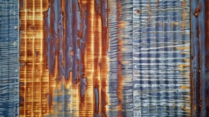 Poster - A close-up view of a weathered wooden surface displaying striking textures and rich colors, featuring rust tones and smooth grain patterns.