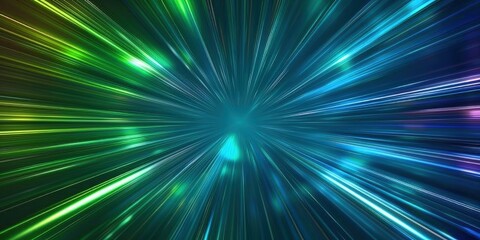 Poster - A vibrant explosion of colorful light beams radiating from a central point, creating a dynamic and energetic visual effect.