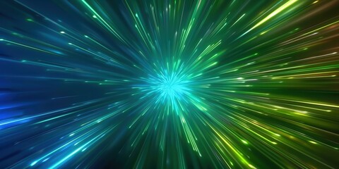 Fototapete - A vibrant burst of light radiates from the center, showcasing dynamic colors and energetic movement in a cosmic-inspired scene.