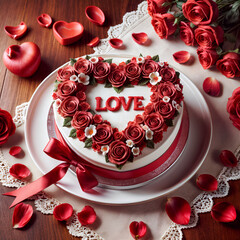Wall Mural - cake is very good and tasty to celebrate love.