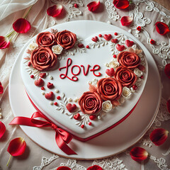 Wall Mural - cake is very good and tasty to celebrate love.