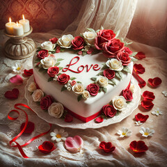 Wall Mural - cake is very good and tasty to celebrate love.