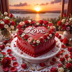 Wall Mural - cake is very good and tasty to celebrate love.