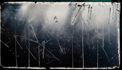 Aufkleber - weathered abstract surface with chaotic white scratches on a dark background, perfect for industrial grunge textures