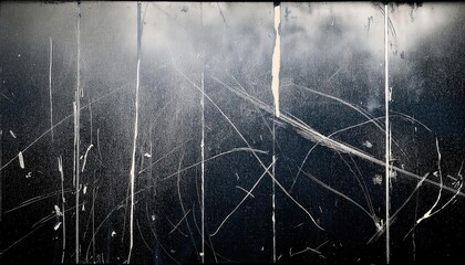 Aufkleber - weathered abstract surface with chaotic white scratches on a dark background, perfect for industrial grunge textures