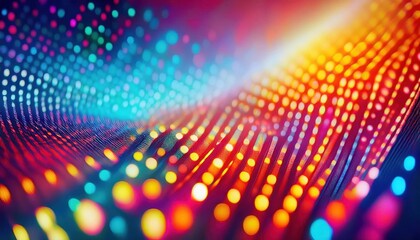 Poster - dynamic colorful led light pattern in abstract wave design for modern digital art, background, and visual media

