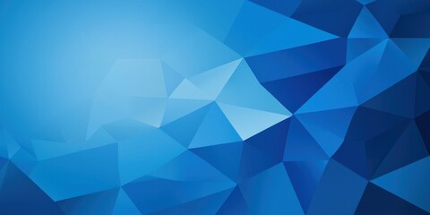 Poster - Abstract blue geometric background with triangular shapes and gradients.