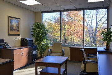 Poster - sliding window installation in a commercial office, with clean lines and energy-efficient glass enhancing the modern workspace