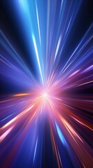 Poster - A vibrant explosion of light and color radiates outward, creating a dynamic visual effect that evokes energy and movement.